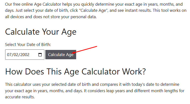 Exact Age Calculator