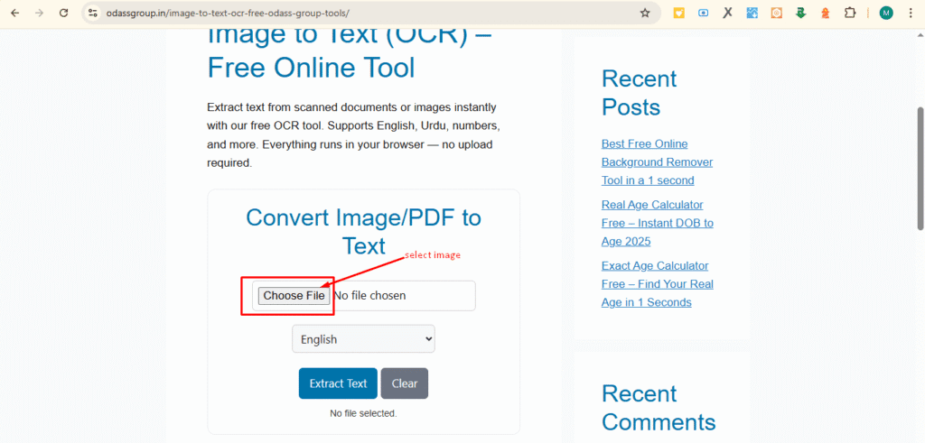 Online OCR Image to Text