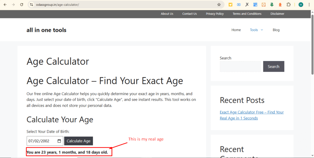Real Age Calculator Free – Instant DOB to Age